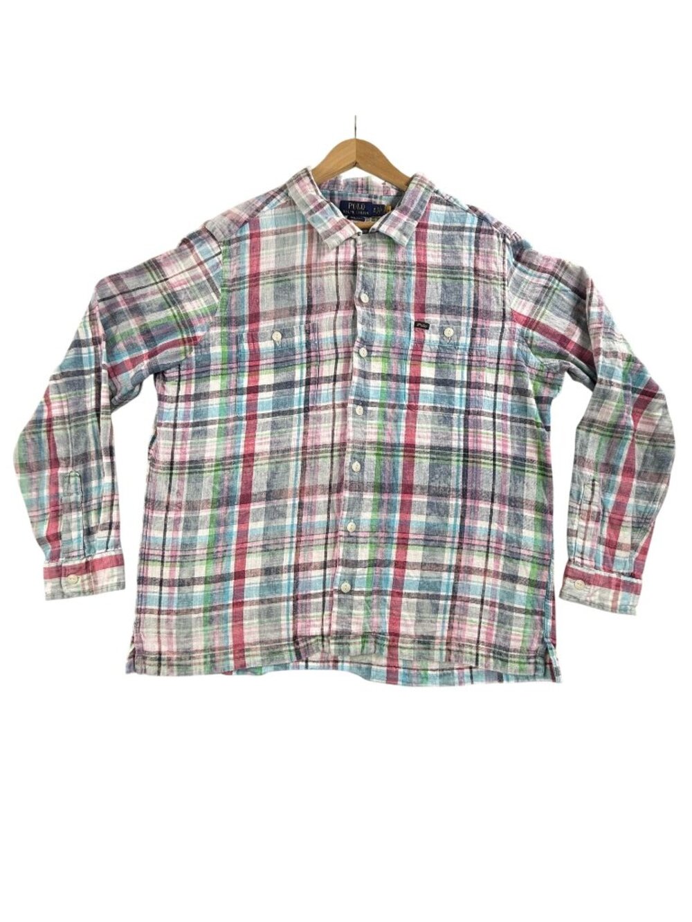 Polo Ralph Lauren Shirt Mens XL Multicolor Plaid Button Up Long Sleeve Classic